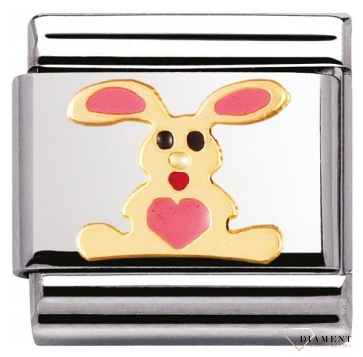 Nomination - Link 18K zawieszka złoto 'Różowy królik' 030212 01 biżuteria nomination nomination zawieszki nomination baza.jpg